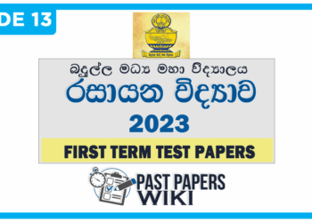 Badulla Central College Chemistry 1st Term Test paper 2023 - Grade 13