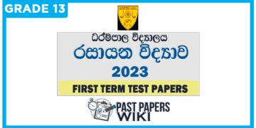 Dharmapala Vidyalaya Chemistry 1st Term Test paper 2023 - Grade 13