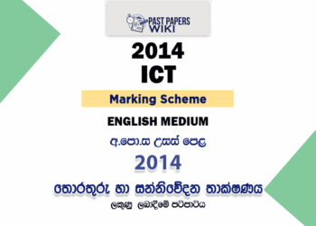 2014 AL ICT Marking Scheme English Medium