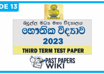 Badulla Central College Physics 1st Term Test paper 2023 - Grade 13