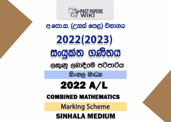 2022(2023) A/L Combined Mathematics Marking Scheme | Sinhala Medium
