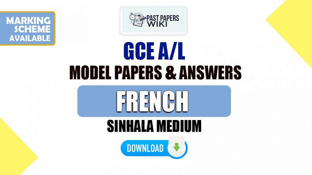 2023 A/L French Model Papers with Answers - Past Papers wiki