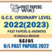 G.C.E. Ordinary Level Exam Past Papers 2022(2023) with Answers – Sinhala Medium