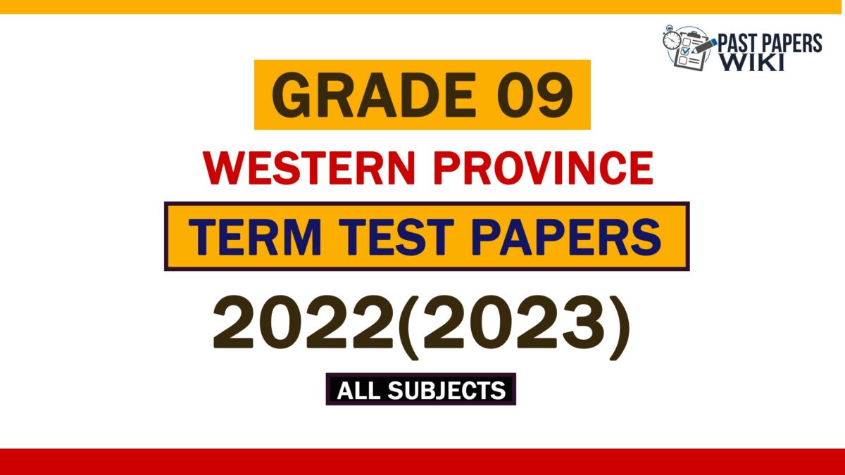 2022 (2023) Western Province Grade 09 3rd Term Test Papers