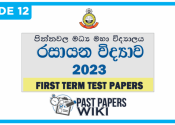 Pinnawala Central College Chemistry 1st Term Test paper 2023 - Grade 12