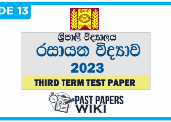 Sripalee National School Chemistry 3rd Term Test paper 2023 - Grade 13