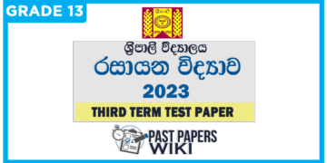 Sripalee National School Chemistry 3rd Term Test paper 2023 - Grade 13