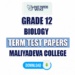 Maliyadeva College Grade 12 Biology Term Test Papers