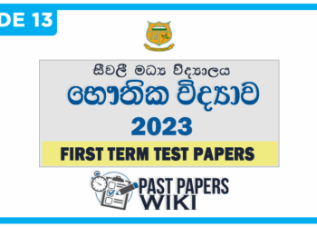 Sivali Central College Physics 1st Term Test paper 2023 - Grade 13