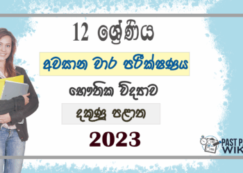 Southern Province Physics 3rd Term Test paper 2023 - Grade 12