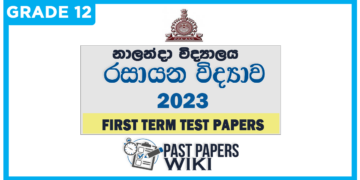 Nalanda College Chemistry 1st Term Test paper 2023 - Grade 12