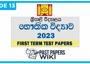 Sripalee National School Physics 1st Term Test paper 2023 - Grade 13