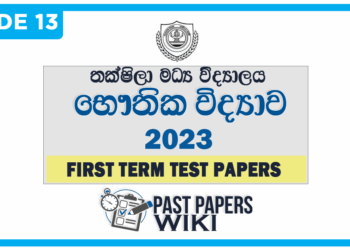 Taxila Central College Physics 1st Term Test paper 2023 - Grade 13