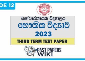 Bandaranayake College Physics 3rd Term Test paper 2023 - Grade 12