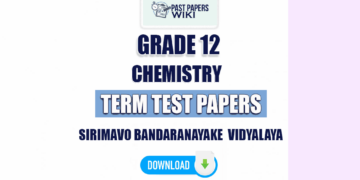 Sirimavo Bandaranayake Vidyalaya Grade 12 Chemistry Term Test Papers