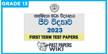 Taxila Central College Biology 1st Term Test paper 2023 - Grade 13