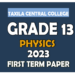 Taxila Central College Physics 1st Term Test paper 2023 - Grade 13