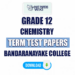 Bandaranayake College Grade 12 Chemistry Term Test Papers