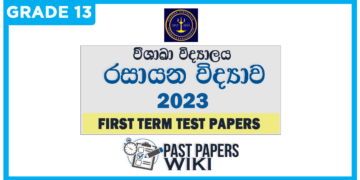 Visakha Vidyalaya Chemistry 1st Term Test paper 2023 - Grade 13