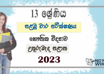 North Central Province Physics 1st Term Test paper 2023 - Grade 13