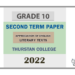 Grade 10 Appreciation of English Literary Texts 2nd Term Test Paper 2022 - Thurstan College