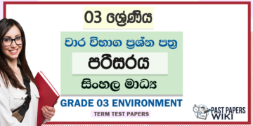 Grade 03 Environment Term Test Papers | Sinhala Medium