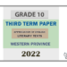 Grade 10 Appreciation of English Literary Texts 3rd Term Test Paper 2022 - Western Province