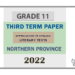 Grade 11 Appreciation of English Literary Texts 3rd Term Test Paper 2022 - Northern Province