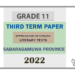 Grade 11 Appreciation of English Literary Texts 3rd Term Test Paper 2022 - Sabaragamuwa Province