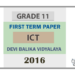 Grade 11 ICT 1st Term Test Paper 2016 English Medium -Devi Balika Vidyalaya