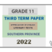 Grade 11 Appreciation of English Literary Texts 3rd Term Test Paper 2022 - Southern Province