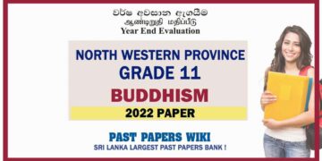 2022 North Western Province Grade 11 Buddhism 3rd Term Test Paper