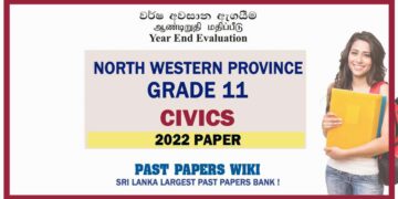 2022 North Western Province Grade 11 Civics 3rd Term Test Paper - English Medium