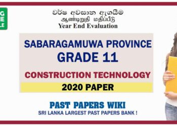 2020 Sabaragamuwa Province Grade 11 Construction Technology 3rd Term Test Paper
