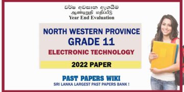 2022 North Western Province Grade 11 Electronic Technology 3rd Term Test Paper