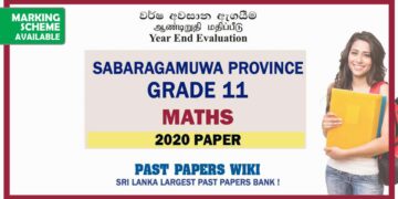 2020 Sabaragamuwa Province Grade 11 Maths 3rd Term Test Paper