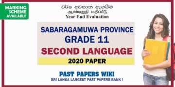 2020 Sabaragamuwa Province Grade 11 Second Language 3rd Term Test Paper