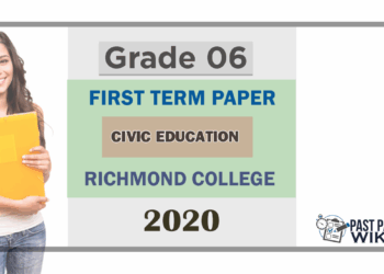 Grade 06 Civic Education 1st Term Test Paper 2020 | English Medium