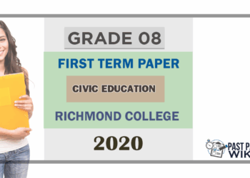 Grade 08 Civic Education 1st Term Test Paper 2020 English Medium