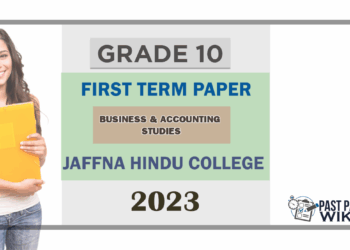 2023 Grade 10 Accounting 1st Term Test Paper | English Medium