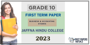 2023 Grade 10 Accounting 1st Term Test Paper | English Medium