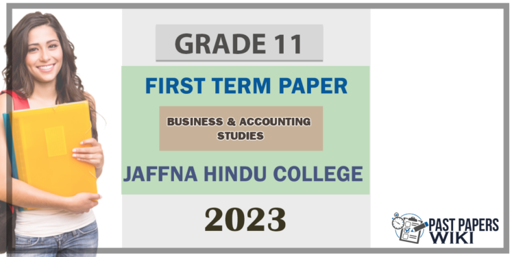 2023 Grade 11 Accounting 1st Term Test Paper | English Medium
