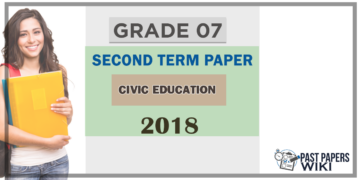Grade 07 Civic Education 2nd Term Test Paper 2018 English Medium