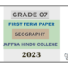 2023 Grade 07 Geography 1st Term Test Paper Jaffna Hindu College
