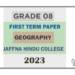 2023 Grade 08 Geography 1st Term Test Paper | English Medium
