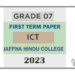 2023 Grade 07 ICT 1st Term Test Paper | Jaffna Hindu College