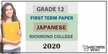Grade 12 Japanese 1st Term Test Paper 2020