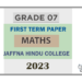 2023 Grade 07 Maths 1st Term Test Paper English Medium