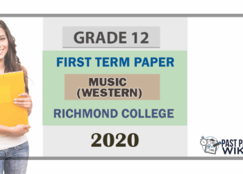 Grade 12 Western Music 1st Term Test Paper 2020 | English Medium