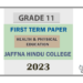 2023 Grade 11 Health 1st Term Test Paper | Tamil Medium